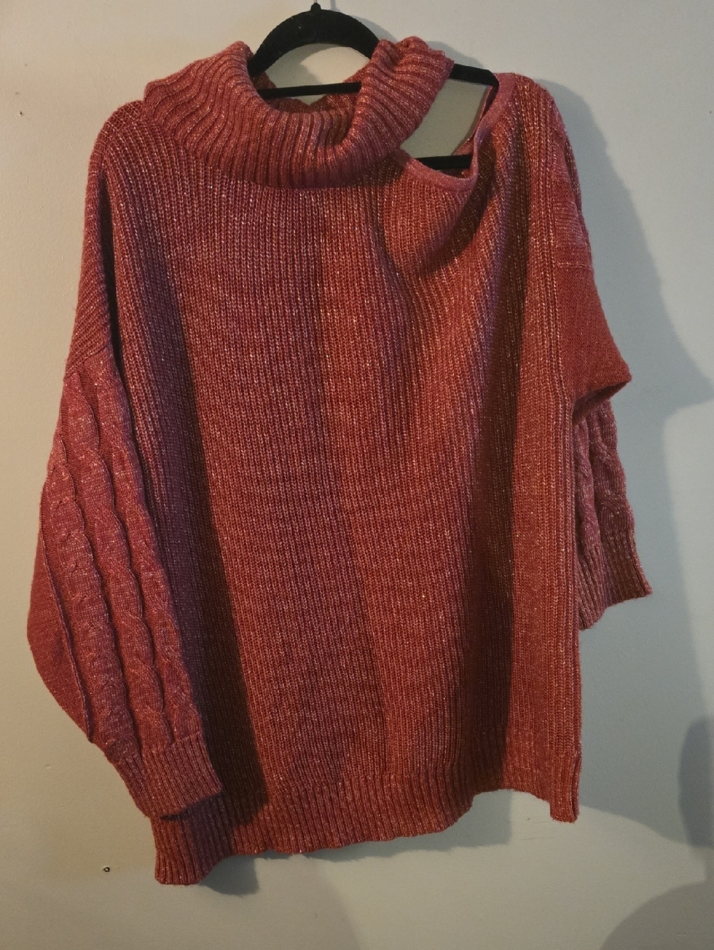 torrid Rust Pink Ribbed Turtleneck Sweater